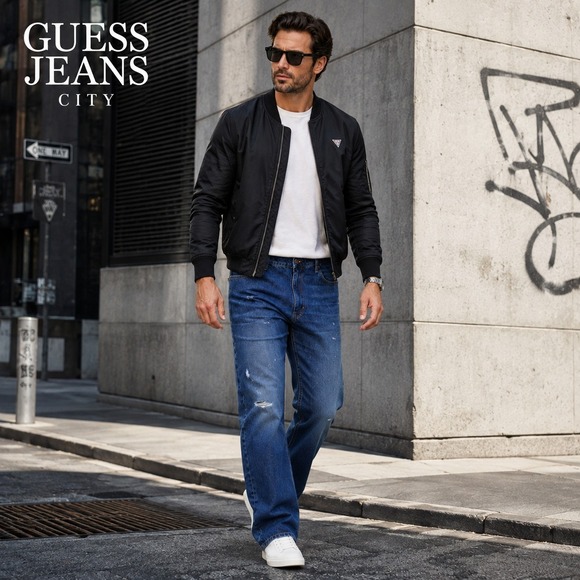 Guess Other - GUESS Men's New Jeans 38x32 G16 Straight GJ AGED Distressed Dark Wash M5YA1B